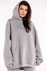 Bluza oversize z kapturem bawełniana szara. Szare bluzy Infinite You, l, bez wzorów, z bawełny, z kapturem. Za 259.00 zł.
