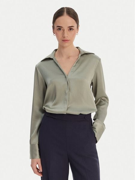 Calvin Klein Koszula Hammered LV044F129G Beżowy Regular Fit. Zielone koszule Calvin Klein, m, bez wzorów, z syntetyku, bez kołnierzyka, bez ramiączek. Za 381.99 zł.
