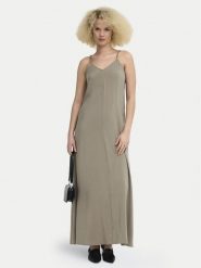 ONLY Sukienka letnia Madeli 15371094 Beżowy ciemny Regular Fit. Brązowe sukienki Only, na lato, s, bez wzorów, z wiskozy, bez kołnierzyka, bez ramiączek. Za 189.99 zł.