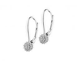 Kolczyki z białego złota z diamentami - 0,12 ct - próba 585. Białe kolczyki Apart, z diamentem, złote. Za 2,349.00 zł.