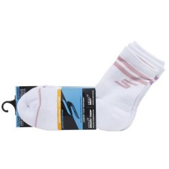 Skarpetki sportowe damskie 3pk Wmns LC PB Varsity Stripe Socks. Białe skarpety Skechers, bez wzorów, z bawełny. Za 89.99 zł.