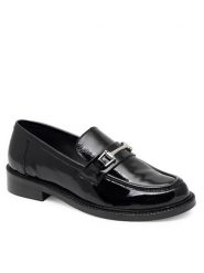 Sergio Bardi Lordsy WI16-A1019-01SB Czarny. Czarne lordsy Sergio Bardi, bez wzorów, z lakierowanej skóry, bez obcasa, bez zapięcia. Za 299.99 zł.