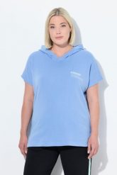 Damskie Bluza funkcyjna szybkoschnąca kaptur bez rękawów. Niebieskie bluzy Ulla Popken, plus size, bez wzorów, z bawełny, z kapturem. Za 191.99 zł.