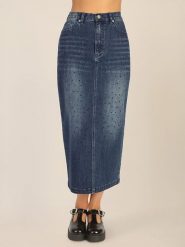 APART Spódnica dżinsowa w kolorze niebieskim rozmiar: 46. Niebieskie spódnice Apart, na co dzień, bez wzorów, klasyczne, maxi, proste. Za 220.45 zł.