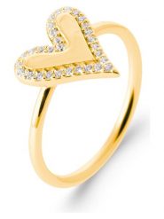 L'Atélier Précieux Pozłacany pierścionek z cyrkoniami rozmiar: 54. Żółte pierścionki l'Atelier precieux, z cyrkonią, pozłacane. Za 130.99 zł.