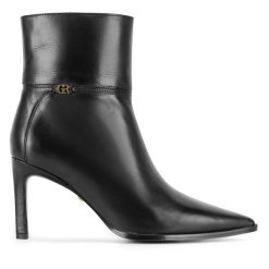 Botki Gino Rossi. Czarne botki Gino Rossi, bez wzorów, bez obcasa, na szpilce, bez zapięcia. Za 429.99 zł.