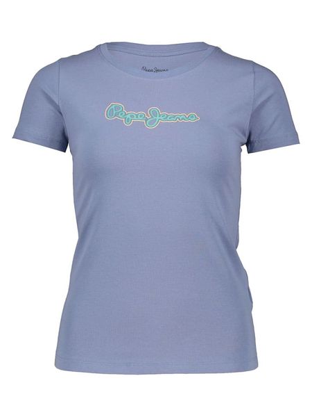 Pepe Jeans Koszulka w kolorze niebieskim rozmiar: M. Niebieskie bluzki Pepe Jeans, m, bez wzorów, z jeansu, bez kołnierzyka, bez ramiączek. Za 77.95 zł.