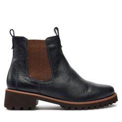 Sztyblety Ara. Niebieskie botki Ara, bez wzorów, bez obcasa, na płaskiej podeszwie, bez zapięcia. Za 269.99 zł.