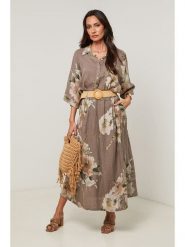 Le Monde du Lin Lniana spódnica w kolorze szarobrązowym rozmiar: 36/38. Brązowe spódnice Le Monde du Lin, bez wzorów, ze lnu, maxi. Za 143.99 zł.