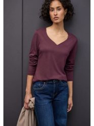 Street One Koszulka w kolorze fioletowym rozmiar: 44. Różowe bluzki Street One, bez wzorów, z bawełny, street, bez kołnierzyka, bez ramiączek. Za 86.99 zł.