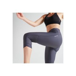 Legginsy fitness kardio 7/8 szare damskie. Niebieskie legginsy DOMYOS, l, bez wzorów, z elastanu. Za 74.99 zł.