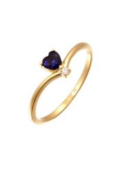 Elli DIAMONDS Kamieniami Kobiety Serce Diament Labgrown Biały Szafir Niebieski 925 Sterling Silver Pozłacany Strój Wieczorowy Złoto Pierścionki 1 ct D. Białe pierścionki Elli DIAMONDS, z diamentem, pozłacane. Za 403.99 zł.