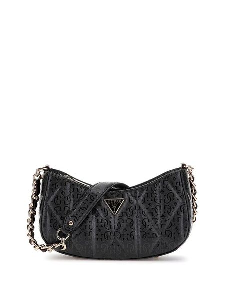 Guess Torebka Aldina HWGG96 63170 Czarny. Czarne listonoszki Guess, z aplikacjami, ze skóry, bez dodatków. Za 312.99 zł.