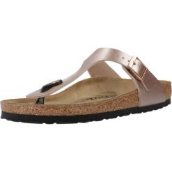Japonki damskie Birkenstock Gizeh Bf Narrow. Brązowe klapki Birkenstock, bez wzorów, z materiału, bez obcasa. Za 399.00 zł.