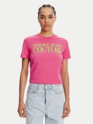 Versace Jeans Couture T-Shirt 78HAHE05 Różowy Regular Fit. Czerwone t-shirty Versace Jeans Couture, m, bez wzorów, z bawełny, bez kołnierzyka, bez ramiączek. Za 359.99 zł.