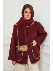 L'armoire de Suzette Płaszcz przejściowy w kolorze bordowym rozmiar: 38/40. Czerwone płaszcze L'armoire de Suzette, l, bez wzorów, bez kaptura. Za 227.31 zł.