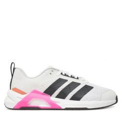 Buty na siłownię adidas. Białe obuwie sportowe Adidas, bez zapięcia, na fitness i siłownię. Za 399.99 zł.
