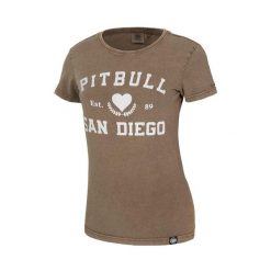 Koszulka damska Pitbull Denim Washed Love PB. Białe bluzki PITBULL, s, bez wzorów, z denimu, casualowe, bez kołnierzyka, bez ramiączek. Za 49.99 zł.