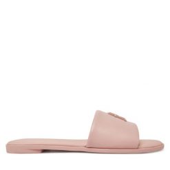 Klapki Tommy Hilfiger. Czerwone klapki TOMMY HILFIGER, bez wzorów, bez obcasa. Za 259.99 zł.