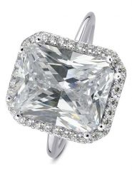 DI GIORGIO Srebrny pierścionek z cyrkoniami rozmiar: 56. Szare pierścionki DI GIORGIO, z cyrkonią, srebrne. Za 167.28 zł.