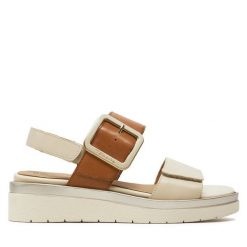 Sandały Tamaris. Brązowe sandały Tamaris, bez wzorów, bez obcasa, na płaskiej podeszwie, bez zapięcia. Za 339.99 zł.