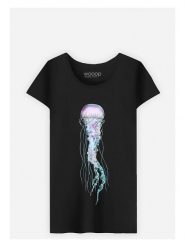 WOOOP Koszulka "Space Jelly" w kolorze czarnym rozmiar: L. Czarne bluzki Wooop, l, bez wzorów, z bawełny, bez kołnierzyka, bez ramiączek. Za 37.45 zł.