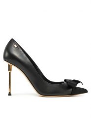 Elisabetta Franchi Szpilki SA-01L-51E2-V540 Czarny. Czarne szpilki Elisabetta Franchi, bez wzorów, ze skóry, bez obcasa, na szpilce, bez zapięcia. Za 1,549.00 zł.
