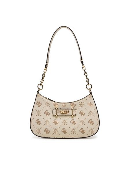 Guess Torebka Carrie Logo HWGP98 98180 Écru. Torebki klasyczne Guess, z aplikacjami, ze skóry, bez dodatków. Za 549.99 zł.