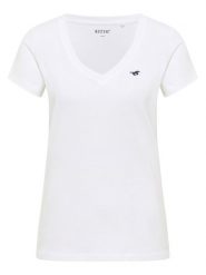 Mustang T-Shirt Beverly 1016517 Biały Slim Fit. Białe t-shirty Mustang, s, bez wzorów, z bawełny, bez kołnierzyka, bez ramiączek. Za 79.99 zł.