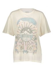 Roxy Koszulka w kolorze kremowym rozmiar: XS. Brązowe bluzki Roxy, xs, bez wzorów, z bawełny, bez kołnierzyka, bez ramiączek. Za 72.95 zł.