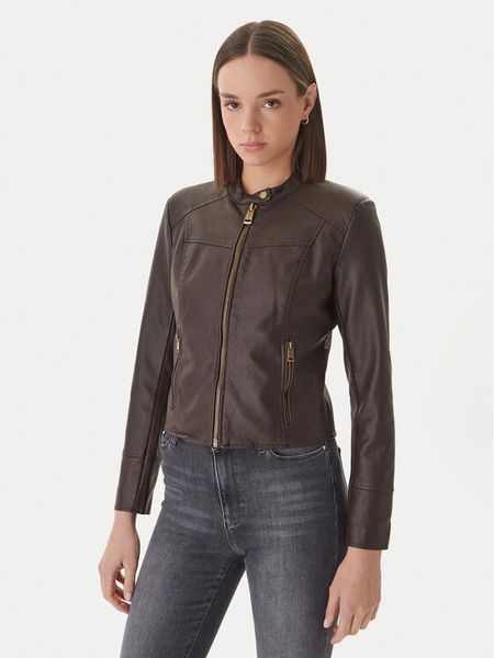 Guess Kurtka z imitacji skóry W6GL09 W1834 Brązowy Regular Fit. Brązowe kurtki Guess, m, z aplikacjami, ze skóry, bez kaptura. Za 438.99 zł.