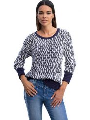 Heine Sweter w kolorze granatowo-białym rozmiar: 36. Białe swetry Heine, bez wzorów, bez ramiączek. Za 66.00 zł.