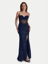 Hey Kyla Sukienka wieczorowa 5AI064HK Granatowy Regular Fit. Niebieskie sukienki Hey Kyla, bez wzorów, z syntetyku, wizytowe, bez kołnierzyka, bez ramiączek. Za 969.99 zł.