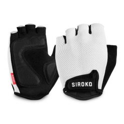 Rękawiczki rowerowe Kolarstwo Siroko Aero White. Białe rękawiczki SIROKO, bez wzorów, z nylonu, sportowe. W wyprzedaży za 85.00 zł.