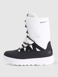 4F Buty zimowe śniegowce INUA z ociepliną Primaloft damskie - białe 40. Białe trapery i śniegowce 4f, z gumy, przed kolano. Za 399.99 zł.