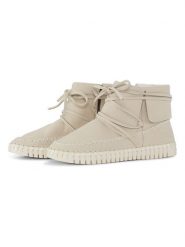 Ilse Jacobsen Botki w kolorze kremowym rozmiar: 42. Brązowe botki Ilse Jacobsen, bez wzorów, bez obcasa, bez zapięcia. Za 109.26 zł.