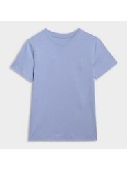 4F Koszulka w kolorze niebieskim rozmiar: L. Niebieskie bluzki 4f, l, bez wzorów, z bawełny, bez kołnierzyka, bez ramiączek. Za 47.94 zł.