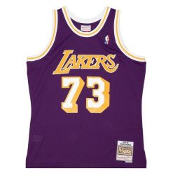 Koszulka Nba Los Angeles Lakers Dennis Rodman. Fioletowe bluzki Mitchell & Ness, bez wzorów, eleganckie, bez kołnierzyka, bez ramiączek. Za 517.00 zł.