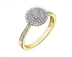 Pierścionek z żółtego złota z diamentami - 0,25 ct - próba 585. Żółte pierścionki Apart, z diamentem, złote. Za 3,090.00 zł.