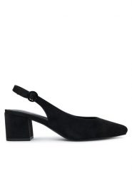 JENNY Sandały S4P96928-01 Czarny. Czarne sandały Jenny, bez wzorów, z materiału, bez obcasa, na słupku, bez zapięcia. Za 119.99 zł.