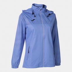 Kurtka do piłki nożnej damska Joma Montreal przeciwdeszczowa. Niebieskie kurtki sportowe Joma, xs, bez wzorów, bez kaptura, do piłki nożnej. Za 129.99 zł.