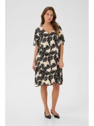 CULTURE Sukienka w kolorze beżowo-czarnym rozmiar: XXL. Brązowe sukienki Culture, na co dzień, s, bez wzorów, z wiskozy, klasyczne, bez kołnierzyka, bez ramiączek, midi, proste. Za 173.99 zł.