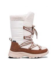 LUHTA Kozaki zimowe "Upea" w kolorze biało-brązowym rozmiar: 40. Białe kozaki Luhta, na zimę, z materiału, bez obcasa, bez zapięcia. Za 349.73 zł.