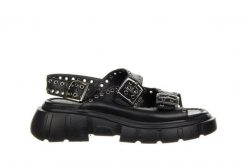 Sandały Bayla-161 145 22 2260 Black 161471, Czarny, Skóra naturalna - 39. Czarne sandały Bayla, bez wzorów, z materiału, bez obcasa, na koturnie, bez zapięcia. W wyprzedaży za 152.10 zł.