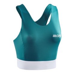 Damski sportowy Crop Top treningowy CEP. Białe koszulki sportowe CEP, bez wzorów, bez ramiączek, do biegania. Za 179.00 zł.