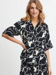 Fransa Bluzka 20611878 Czarny Relaxed Fit. Czarne bluzki Fransa, s, bez wzorów, z wiskozy, bez kołnierzyka, bez ramiączek. Za 159.99 zł.