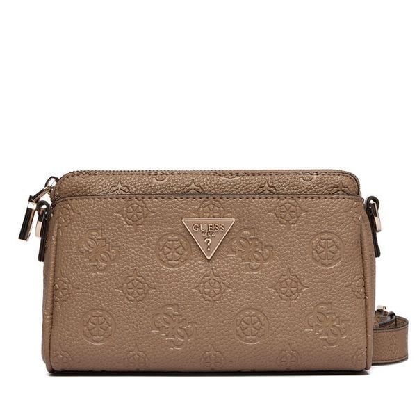 Torebka Guess. Brązowe listonoszki Guess, z aplikacjami, bez dodatków. Za 549.99 zł.