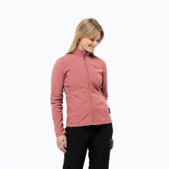 Bluza polarowa damska Jack Wolfskin Taunus Fz. Czerwone bluzy Jack Wolfskin, bez wzorów, z polaru, bez kaptura. Za 229.99 zł.