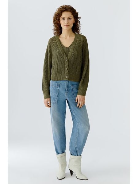 Oui Kardigan w kolorze khaki rozmiar: 46. Brązowe kardigany Oui, bez wzorów. Za 174.95 zł.