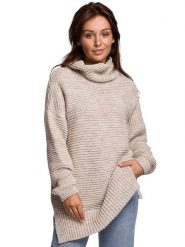 Be Wear Golf w kolorze beżowym rozmiar: onesize. Brązowe golfy Be Wear, bez wzorów, z wełny, bez ramiączek. Za 207.95 zł.